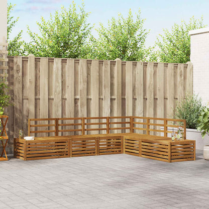 vidaXL Outdoor Sofa Set Natural 273 x 213.5 x 73 cm Solid Acacia Wood