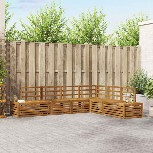vidaXL Outdoor Sofa Set Natural 273 x 213.5 x 73 cm Solid Acacia Wood