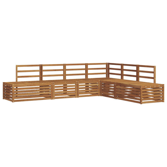 vidaXL Outdoor Sofa Set Natural 273 x 213.5 x 73 cm Solid Acacia Wood