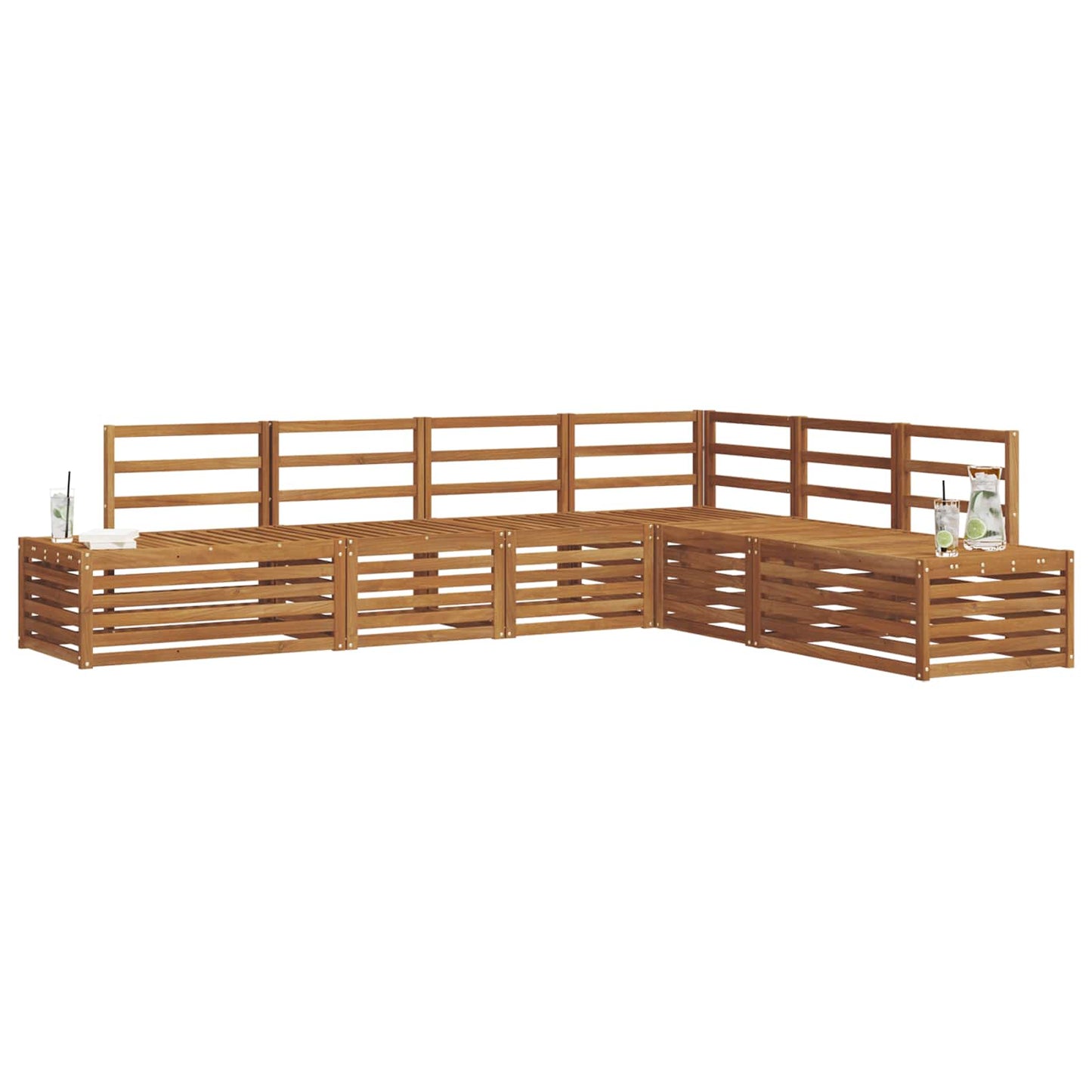 vidaXL Outdoor Sofa Set Natural 273 x 213.5 x 73 cm Solid Acacia Wood