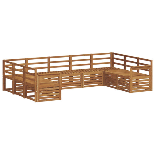 vidaXL Outdoor Sofa Set 9 pcs Natural
