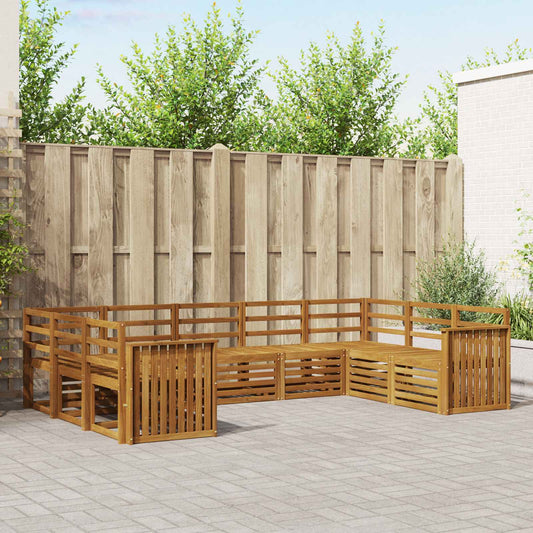vidaXL Outdoor Sofa Set 9 pcs Natural