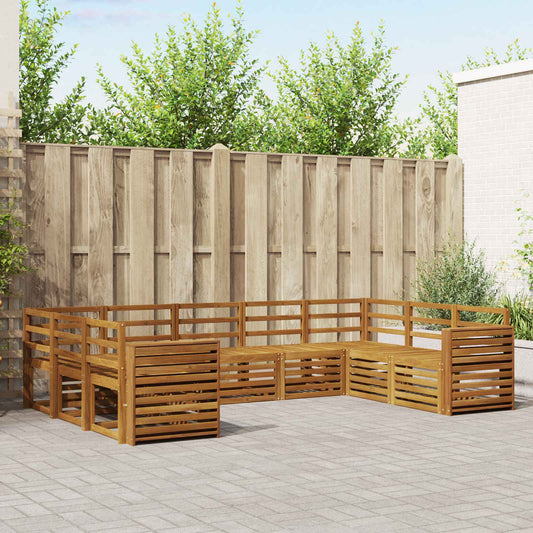 vidaXL Outdoor Sofa Set 9 pcs Natural