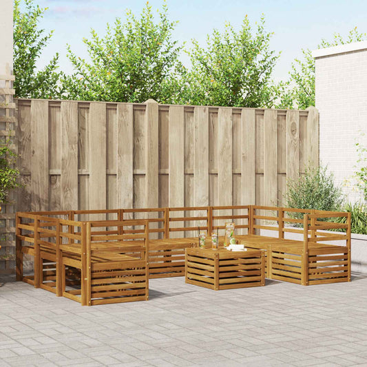 vidaXL Outdoor Sofa Set 10 pcs Natural