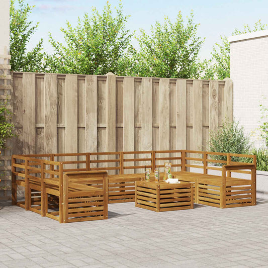 vidaXL Outdoor Sofa Set 10 pcs Natural
