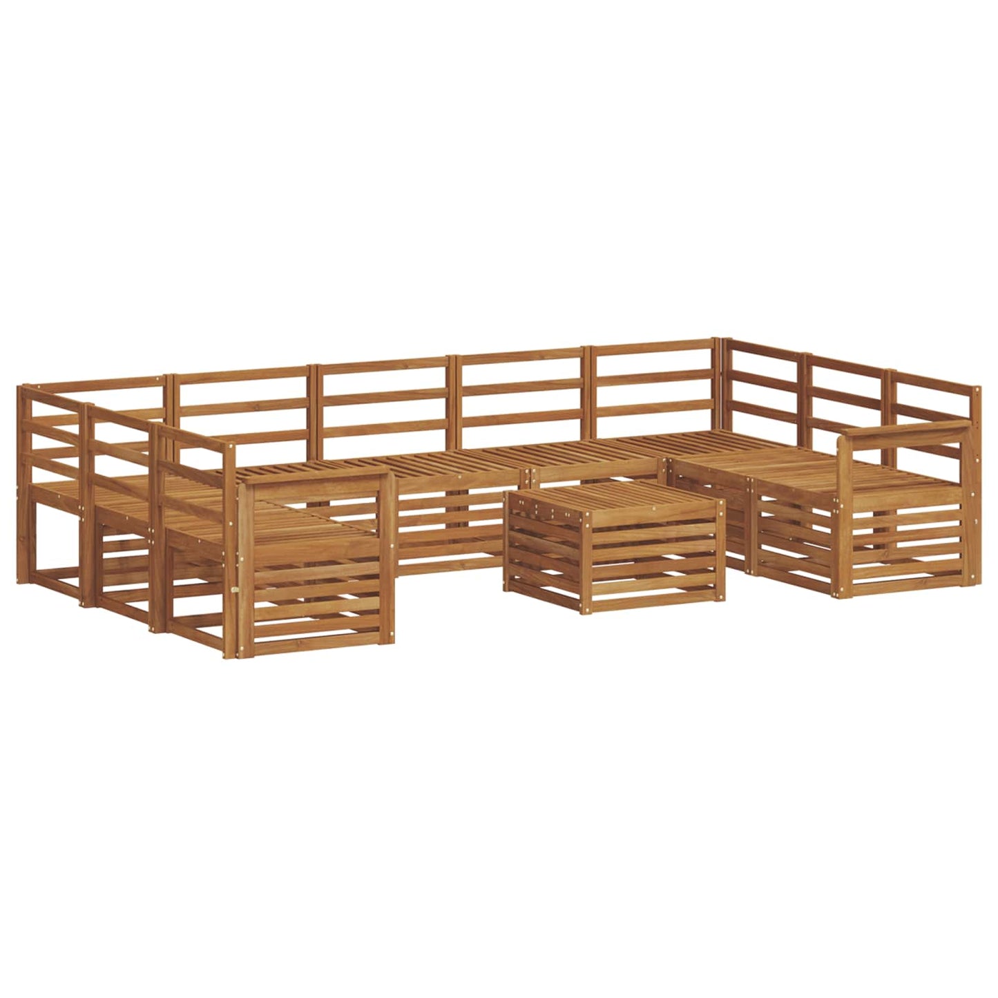 vidaXL Sofa Sets 10 pcs Natural Solid Acacia Wood