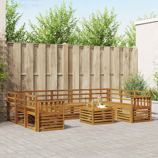 vidaXL Outdoor Sofa Set 10 pcs Natural