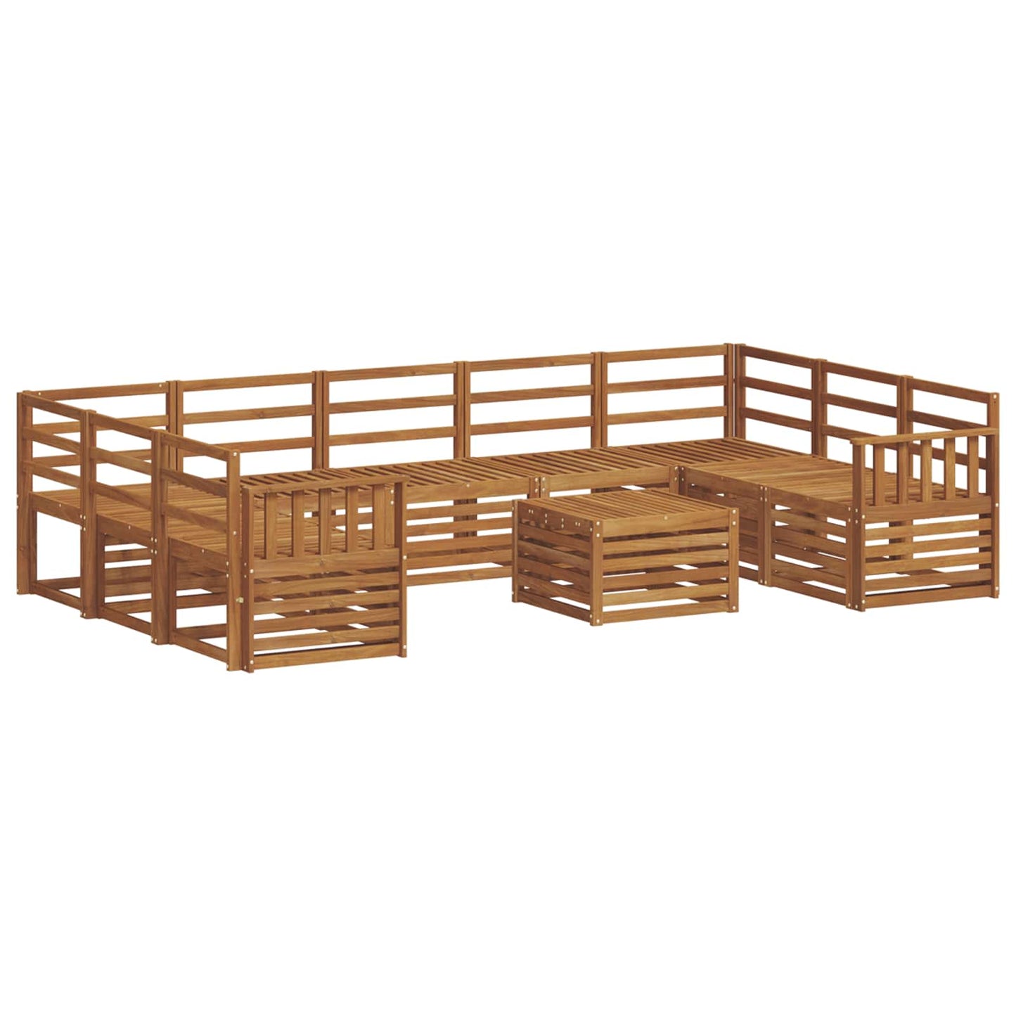 vidaXL Sofa Sets 10 pcs Natural Solid Acacia Wood