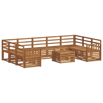 vidaXL Sofa Sets 10 pcs Natural Solid Acacia Wood