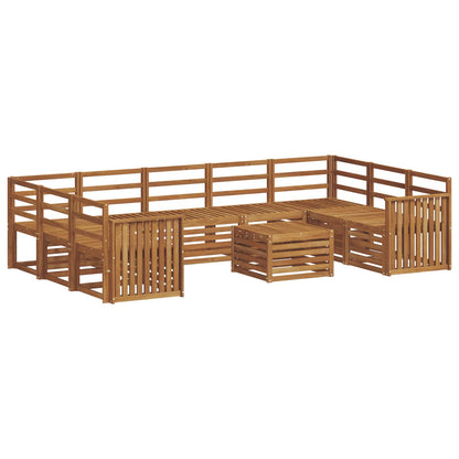 vidaXL Sofa Sets 10 pcs Natural Solid Acacia Wood