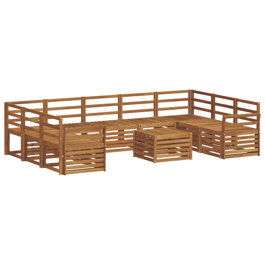 vidaXL Outdoor Sofa Set 10 pcs Natural