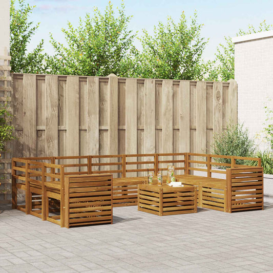 vidaXL Outdoor Sofa Set 10 pcs Natural