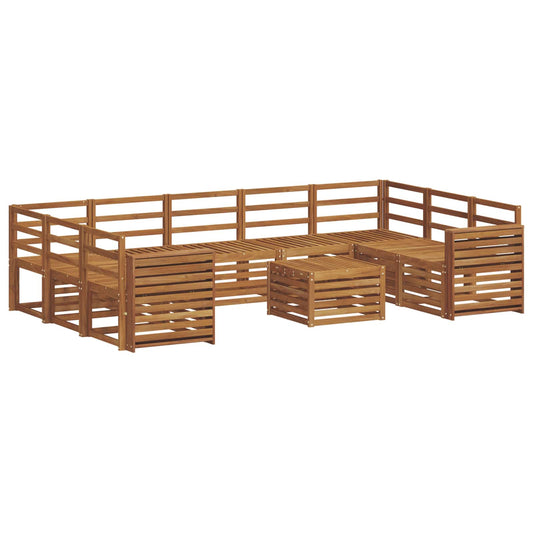 vidaXL Outdoor Sofa Set 10 pcs Natural