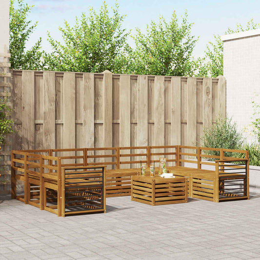 vidaXL Outdoor Sofa Set 10 pcs Natural
