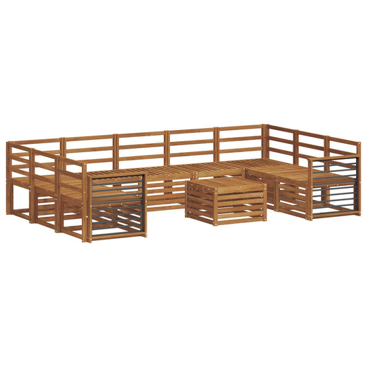 vidaXL Outdoor Sofa Set 10 pcs Natural