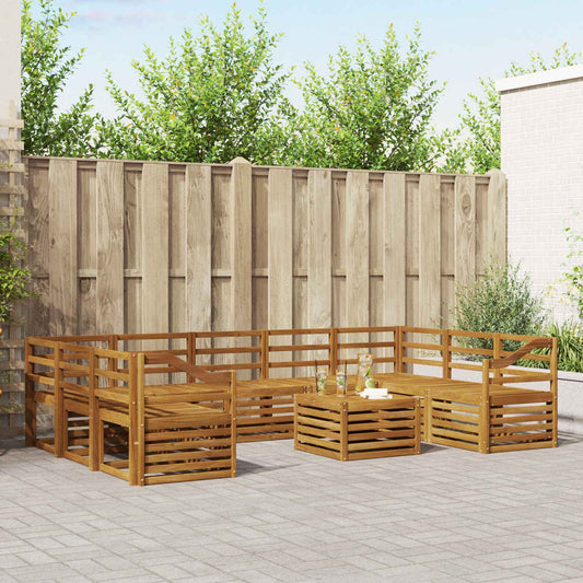 vidaXL Outdoor Sofa Set 10 pcs Natural