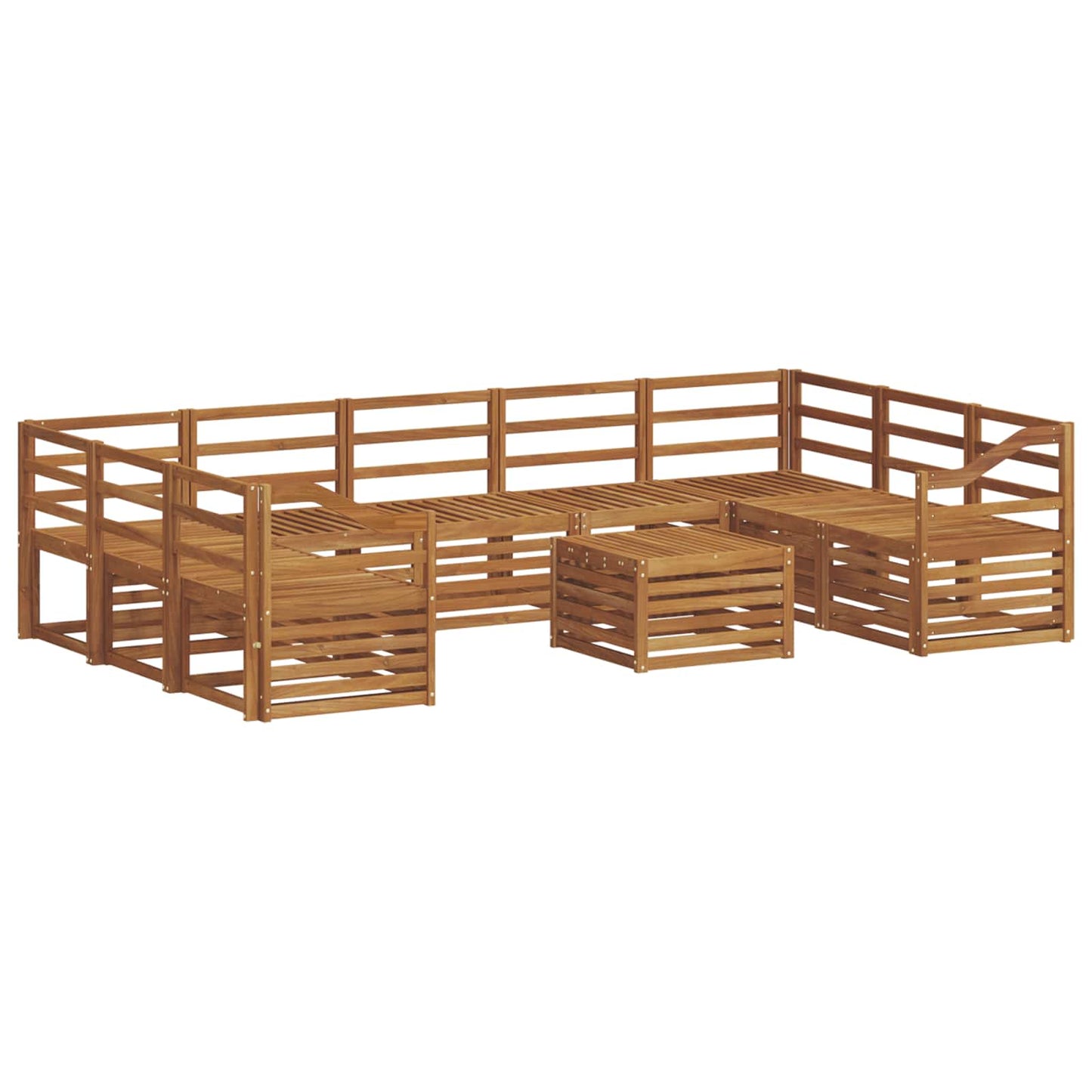vidaXL Sofa Sets 10 pcs Natural Solid Acacia Wood
