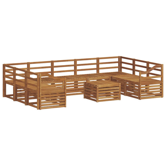 vidaXL Outdoor Sofa Set 10 pcs Natural