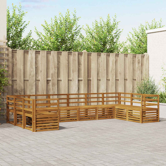 vidaXL Outdoor Sofa Set 10 pcs Natural