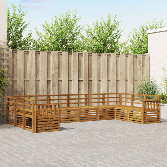 vidaXL Outdoor Sofa Set 10 pcs Natural