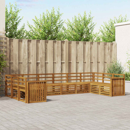 vidaXL Outdoor Sofa Set 10 pcs Natural