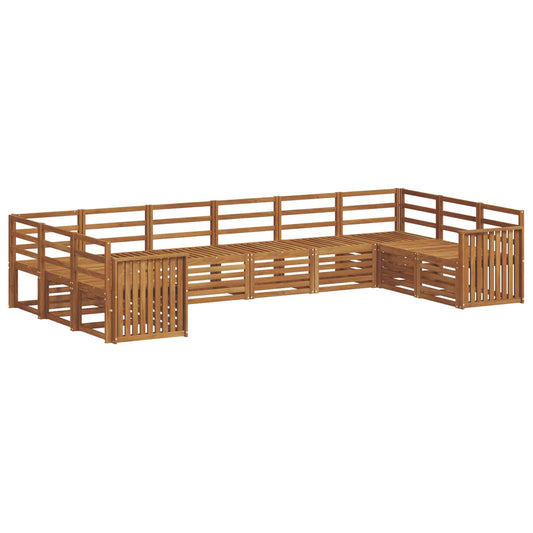 vidaXL Outdoor Sofa Set 10 pcs Natural