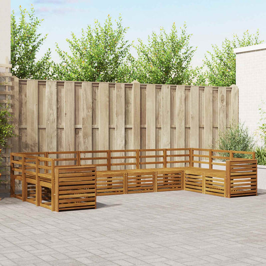 vidaXL Outdoor Sofa Set 10 pcs Natural