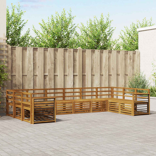 vidaXL Outdoor Sofa Set 10 pcs Natural
