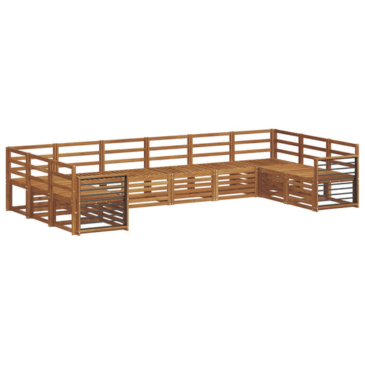 vidaXL Outdoor Sofa Set 10 pcs Natural