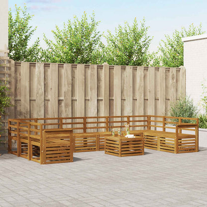 vidaXL Outdoor Sofa Set 11 pcs Natural Solid Acacia Wood
