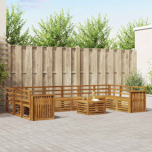 vidaXL Outdoor Sofa Set 11 pcs Natural Solid Acacia Wood