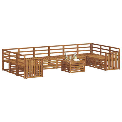 vidaXL Outdoor Sofa Set 11 pcs Natural Solid Acacia Wood