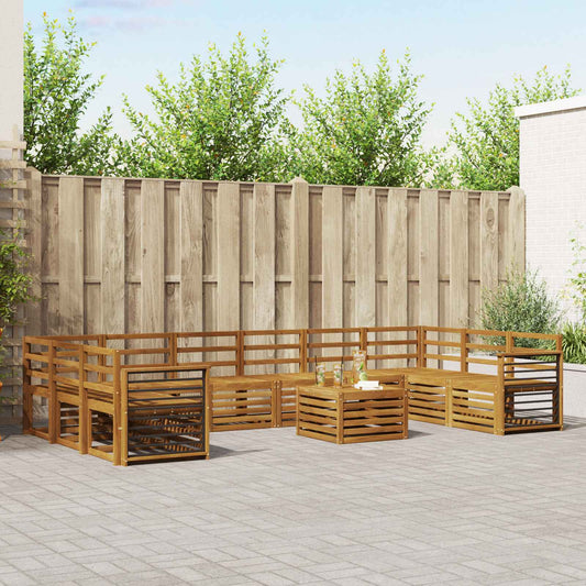 vidaXL Outdoor Sofa Set 11 pcs Natural