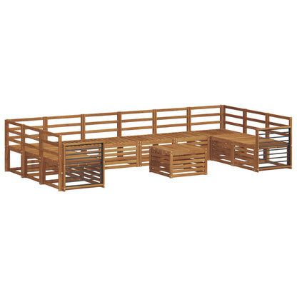 vidaXL Sofa Sets 11 pcs Natural Solid Acacia Wood