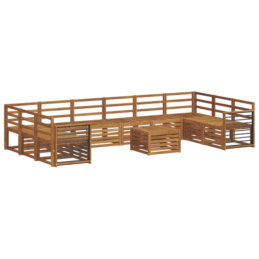 vidaXL Outdoor Sofa Set 11 pcs Natural
