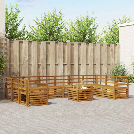 vidaXL Outdoor Sofa Set 11 pcs Natural Solid Acacia Wood