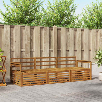 vidaXL Outdoor Sofa Set 3 pcs Natural Solid Acacia Wood