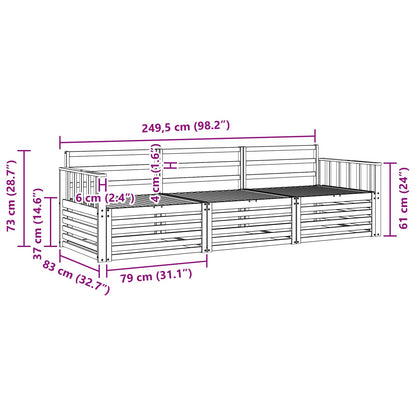 vidaXL Outdoor Sofa Set 3 pcs Natural Solid Acacia Wood