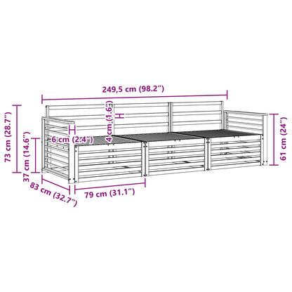 vidaXL Outdoor Sofa Set 3 pcs Natural Solid Acacia Wood
