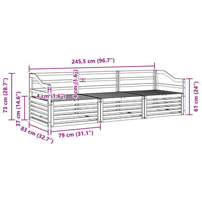 vidaXL Outdoor Sofa Set 3 pcs Natural Solid Acacia Wood