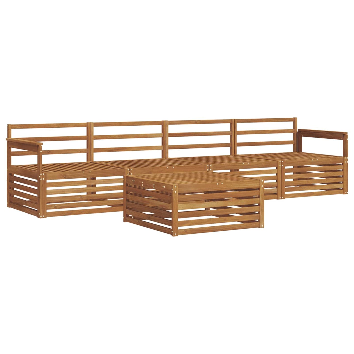 vidaXL Outdoor Sofa Set 5 pcs Natural Solid Acacia Wood