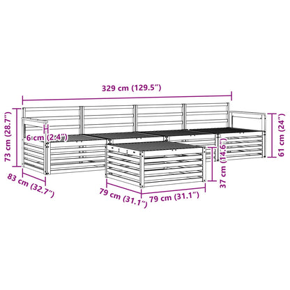 vidaXL Outdoor Sofa Set 5 pcs Natural Solid Acacia Wood