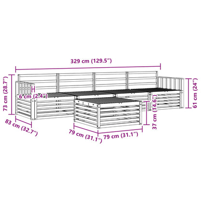 vidaXL Outdoor Sofa Set 5 pcs Natural Solid Acacia Wood