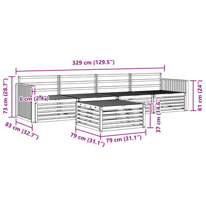 vidaXL Outdoor Sofa Set 5 pcs Natural Solid Acacia Wood