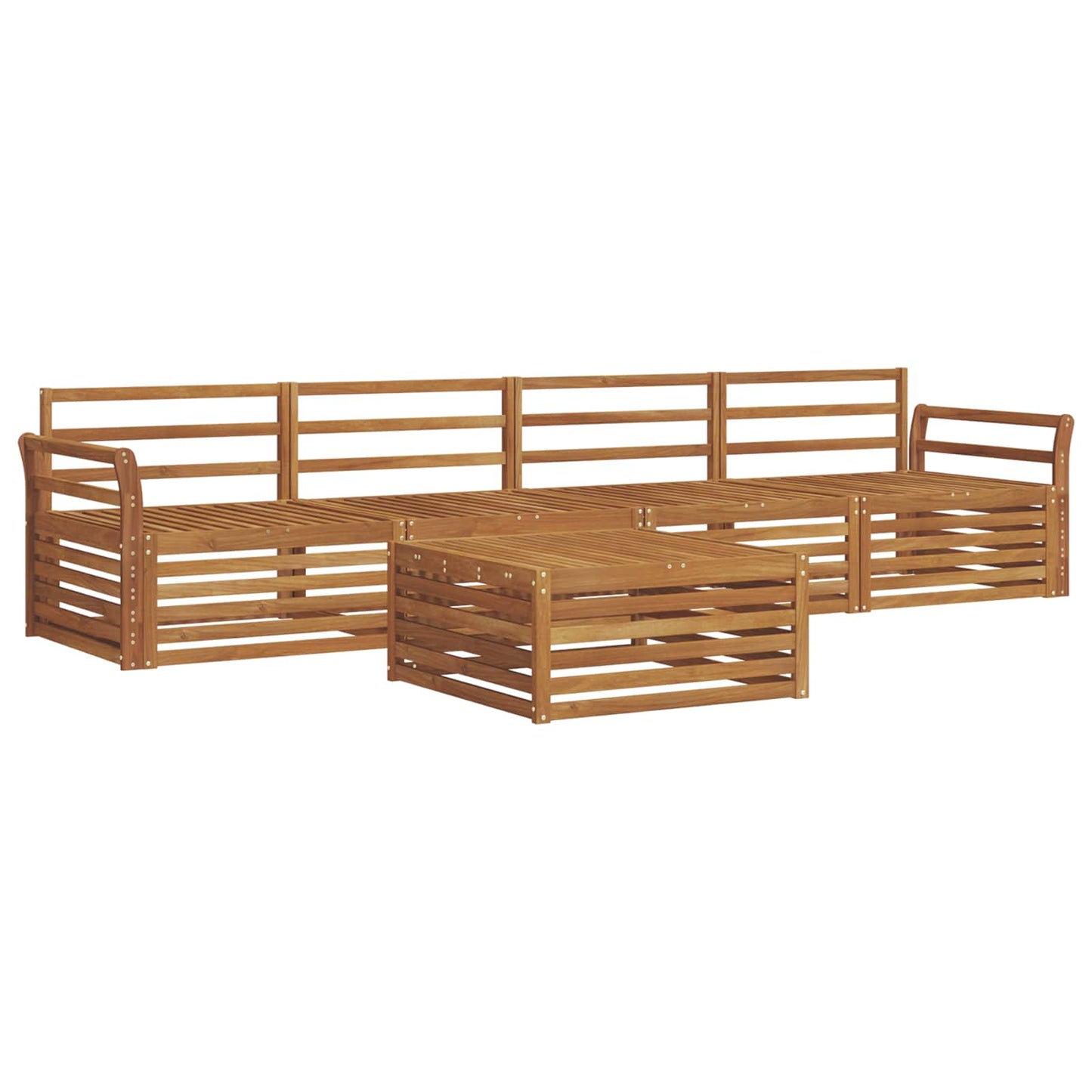 vidaXL Outdoor Sofa Set 5 pcs Natural Solid Acacia Wood
