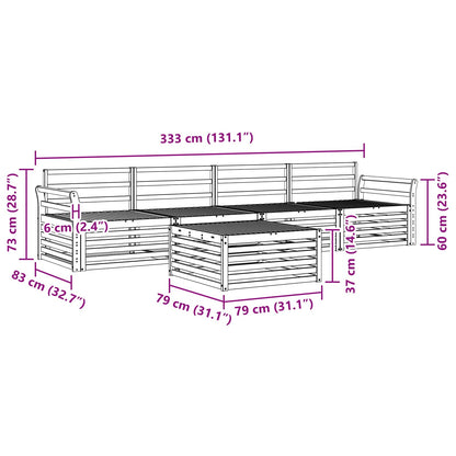 vidaXL Outdoor Sofa Set 5 pcs Natural Solid Acacia Wood