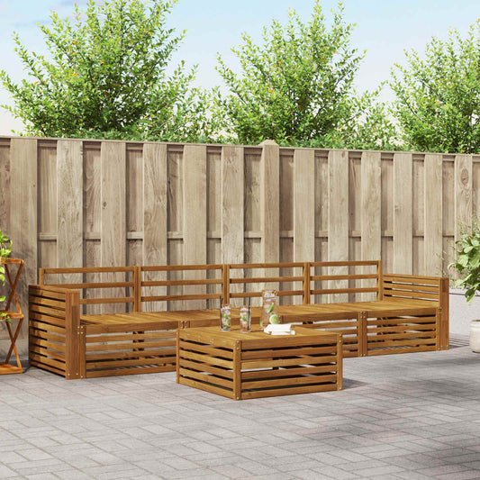vidaXL Outdoor Sofa Set 5 pcs Natural Solid Acacia Wood