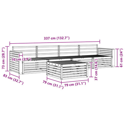 vidaXL Outdoor Sofa Set 5 pcs Natural Solid Acacia Wood