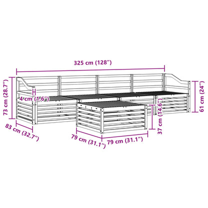 vidaXL Outdoor Sofa Set 5 pcs Natural Solid Acacia Wood