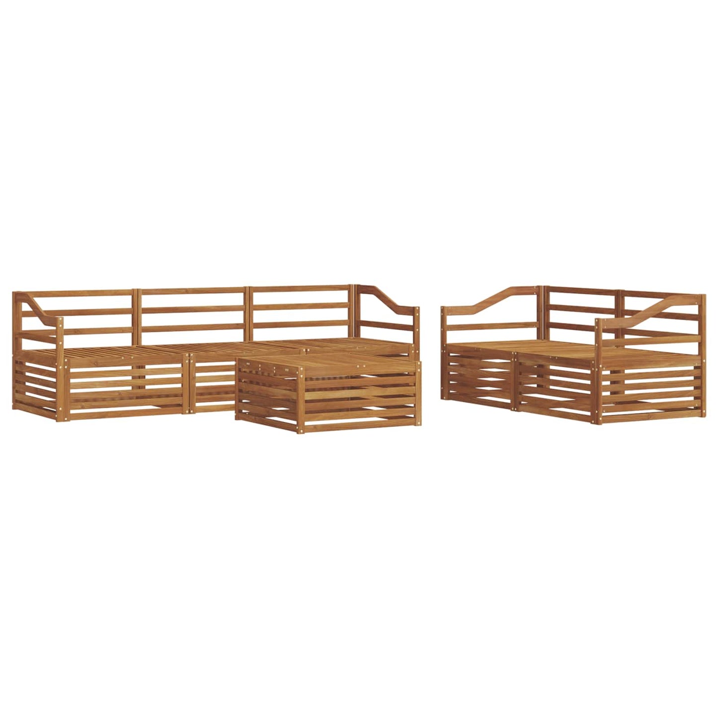 vidaXL Outdoor Sofa Set 6 pcs Natural Solid Acacia Wood